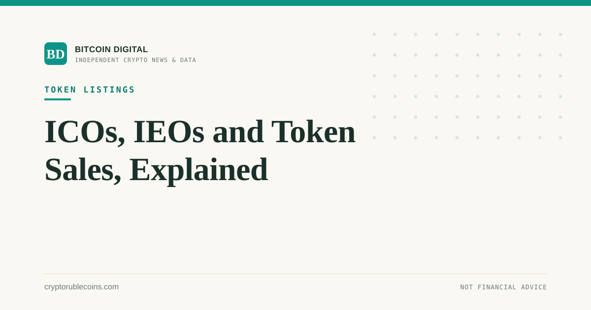 ICOs, IEOs and Token Sales, Explained